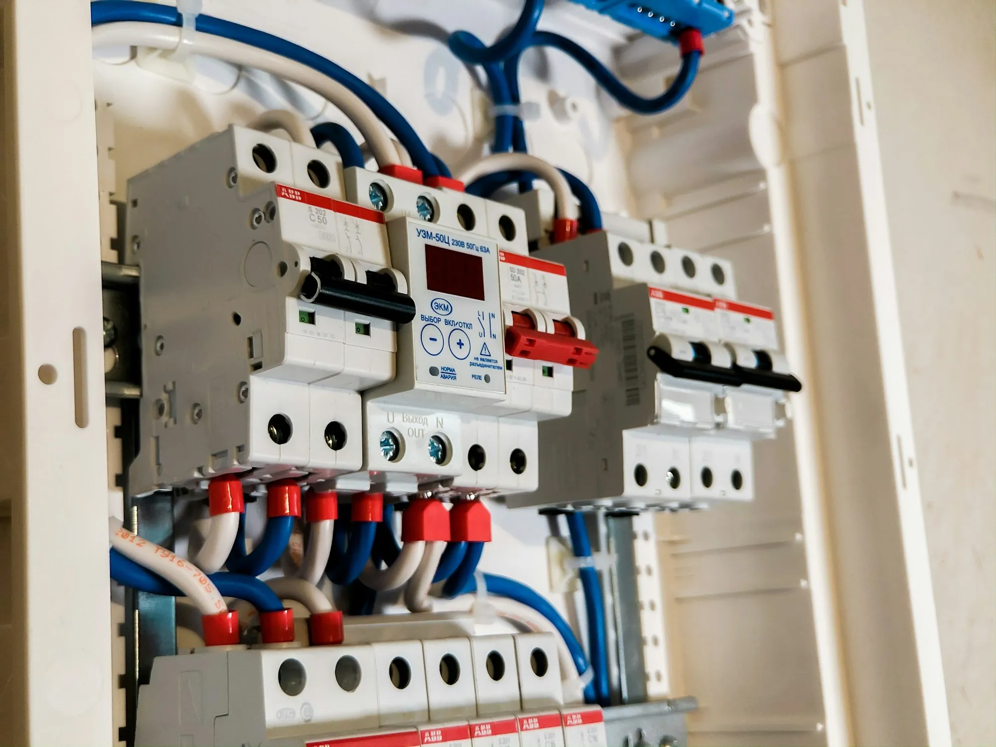 Circuit breakers in a residential panel